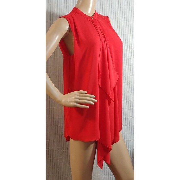 H&M Blouse for Women Size 8 Red Color Hidden Buttons Sleeveless - Picture 2 of 12